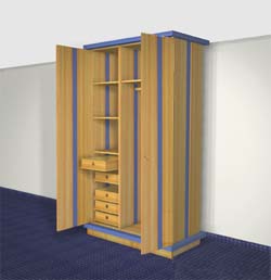 Schrank halb geöffnet